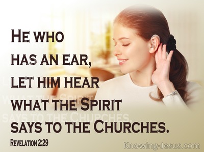 Revelation 2:29 He Who Has An Ear Let Him Hear (brown)